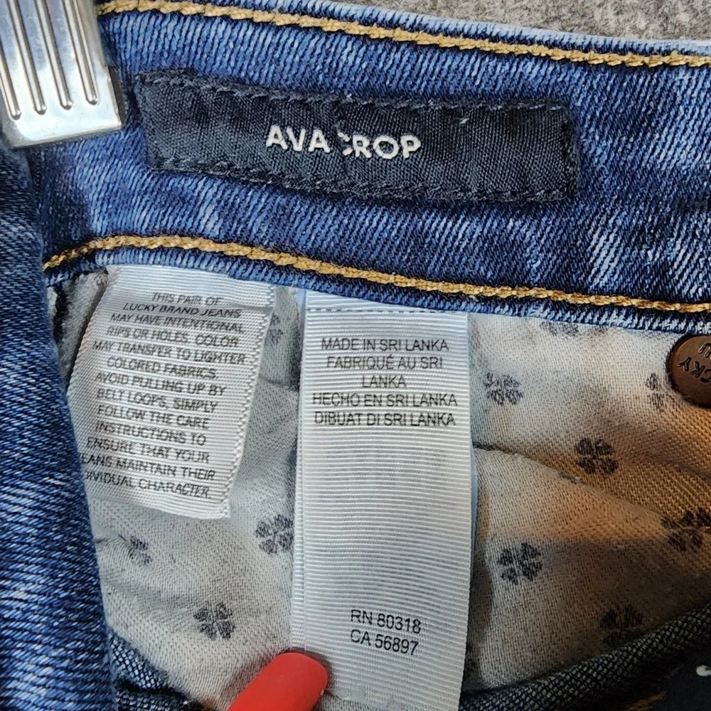 Lucky Brand Jeans Womens 00/24 Ava Crop Blue Mid Rise Stretch Denim EUC